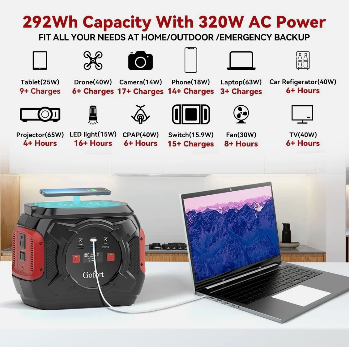 GOFORT 300W Portable Power Station